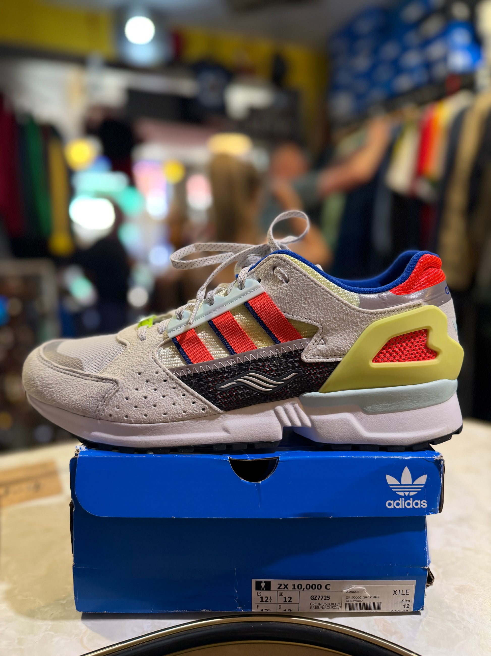 Adidas ZX 10,000 C x Xile – Grey One/Solar Red/Cloud White – UK 12