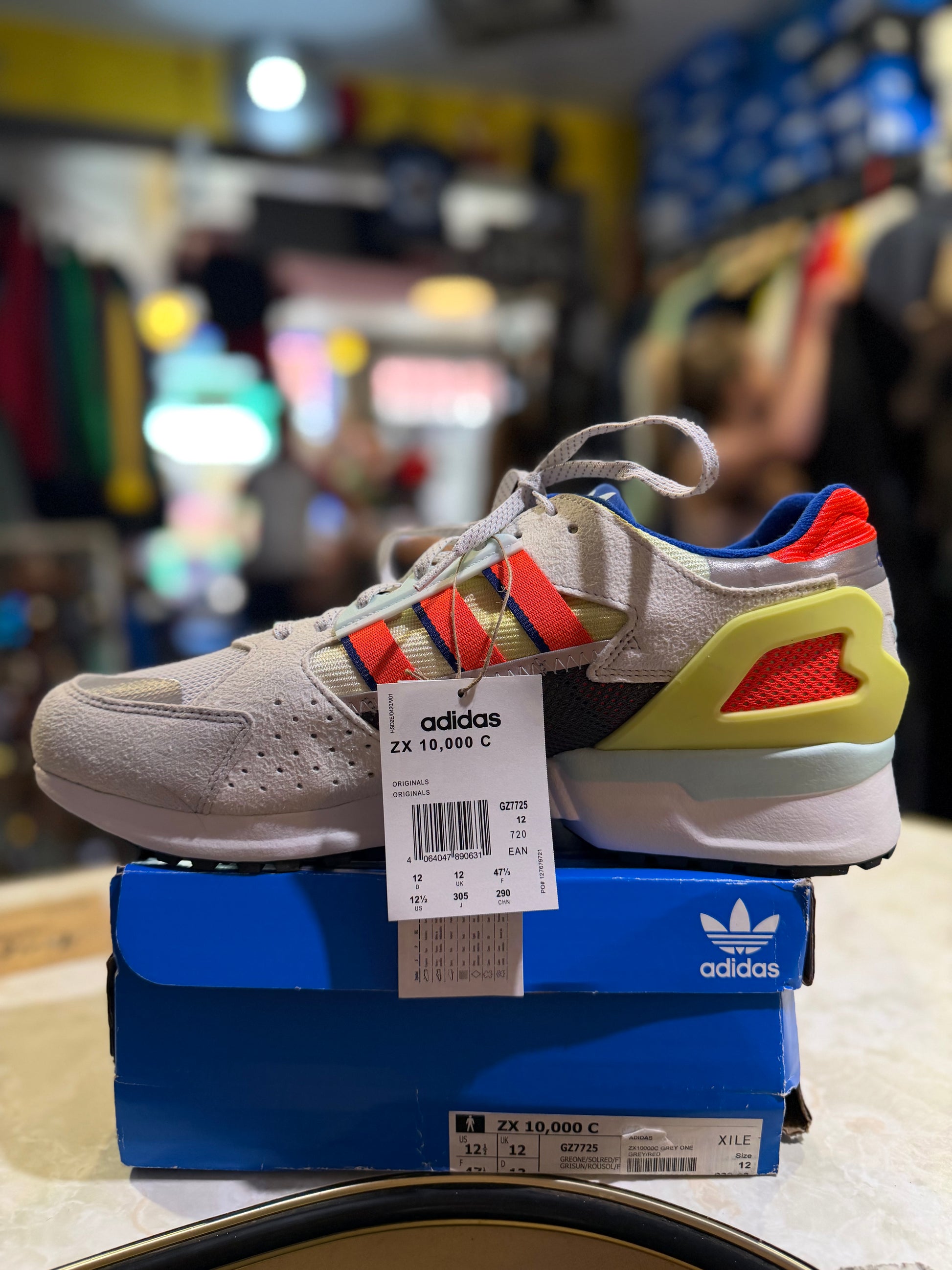 Adidas ZX 10,000 C x Xile – Grey One/Solar Red/Cloud White – UK 12