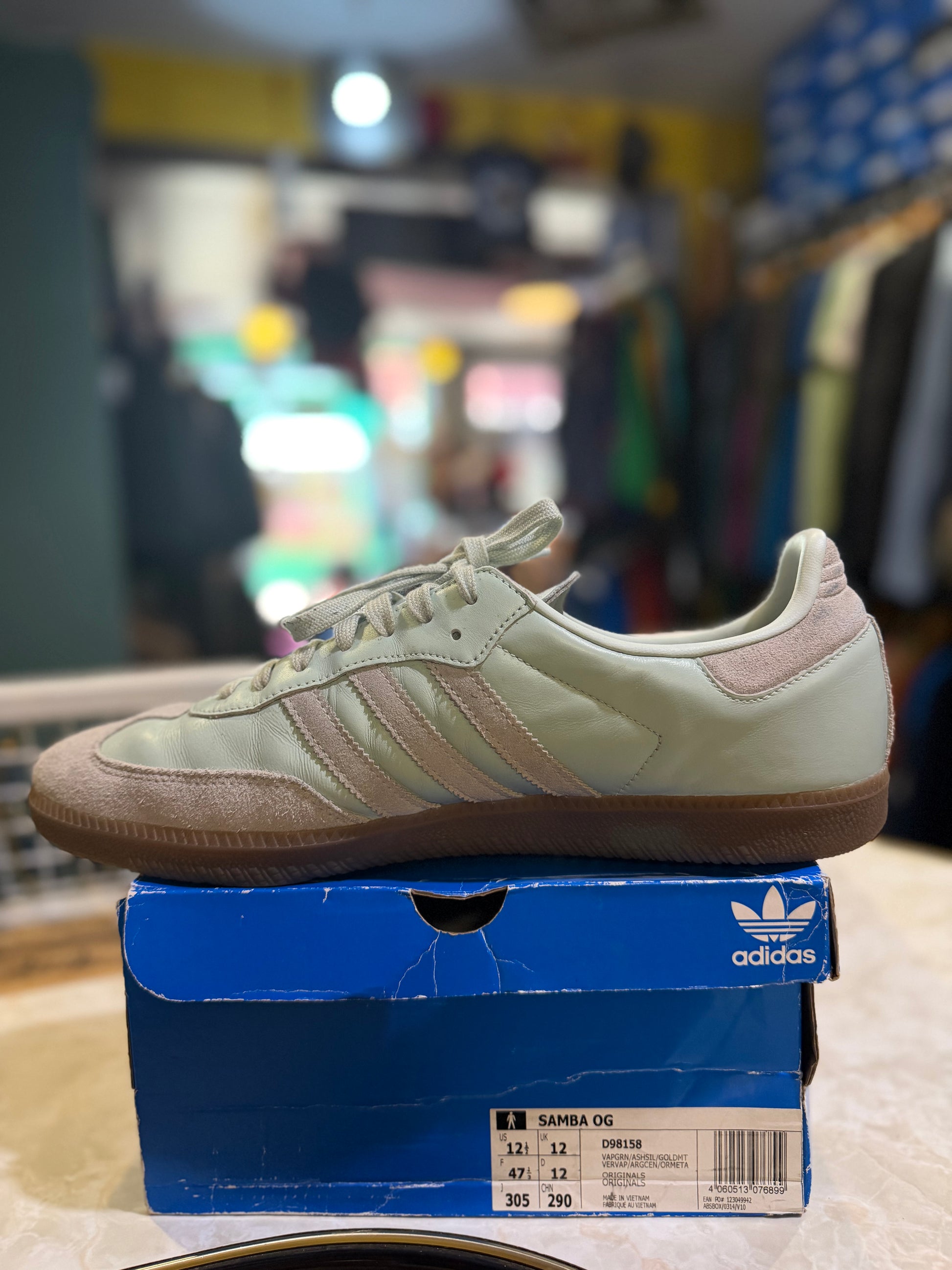 Adidas Samba OG Vapour Green/Ash Green/Gold Metallic UK 12