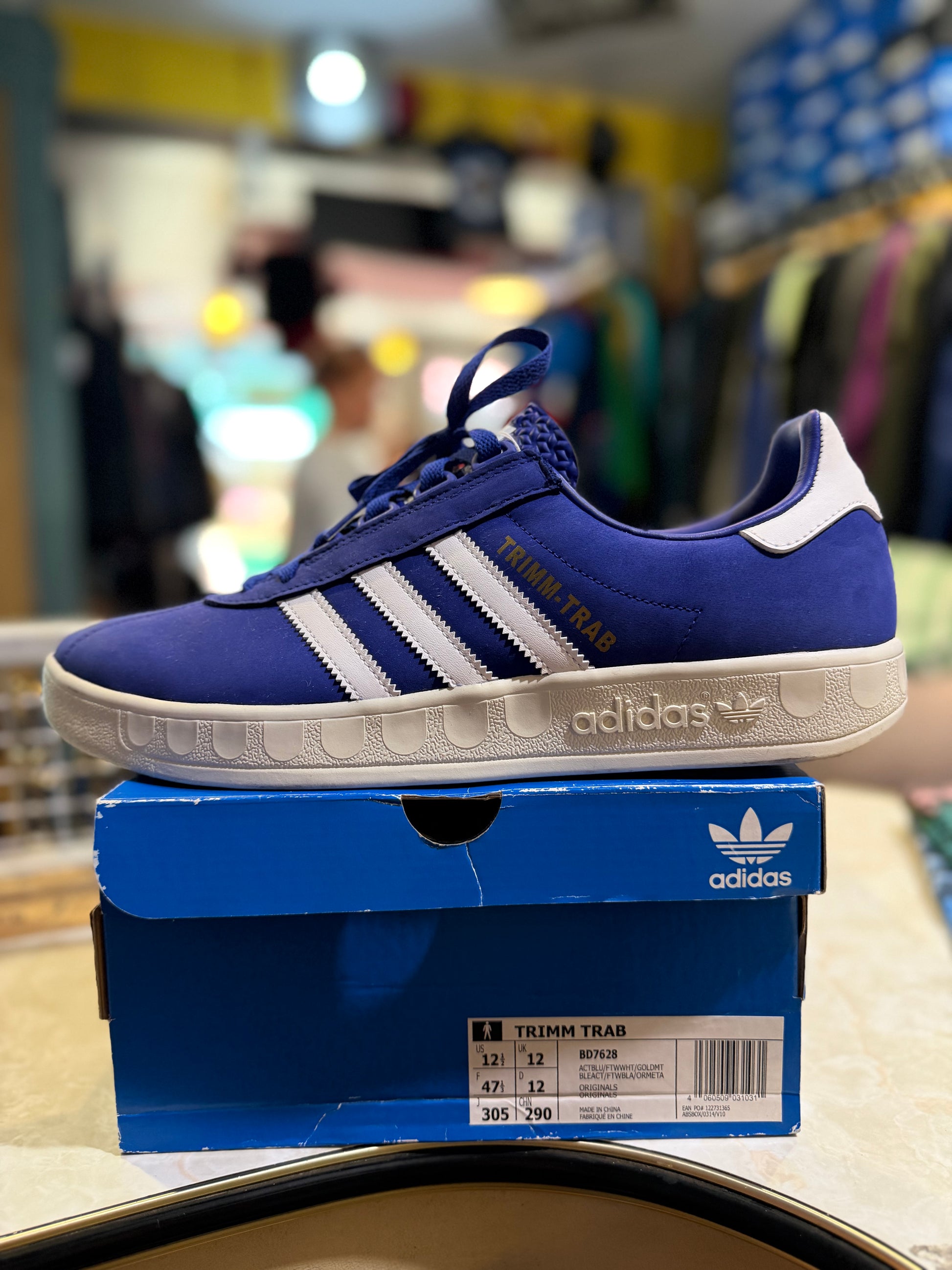 Adidas Trimm Trab "Merseyside Everton" Active Blue/Ftwr White/Gold Metallic UK 12
