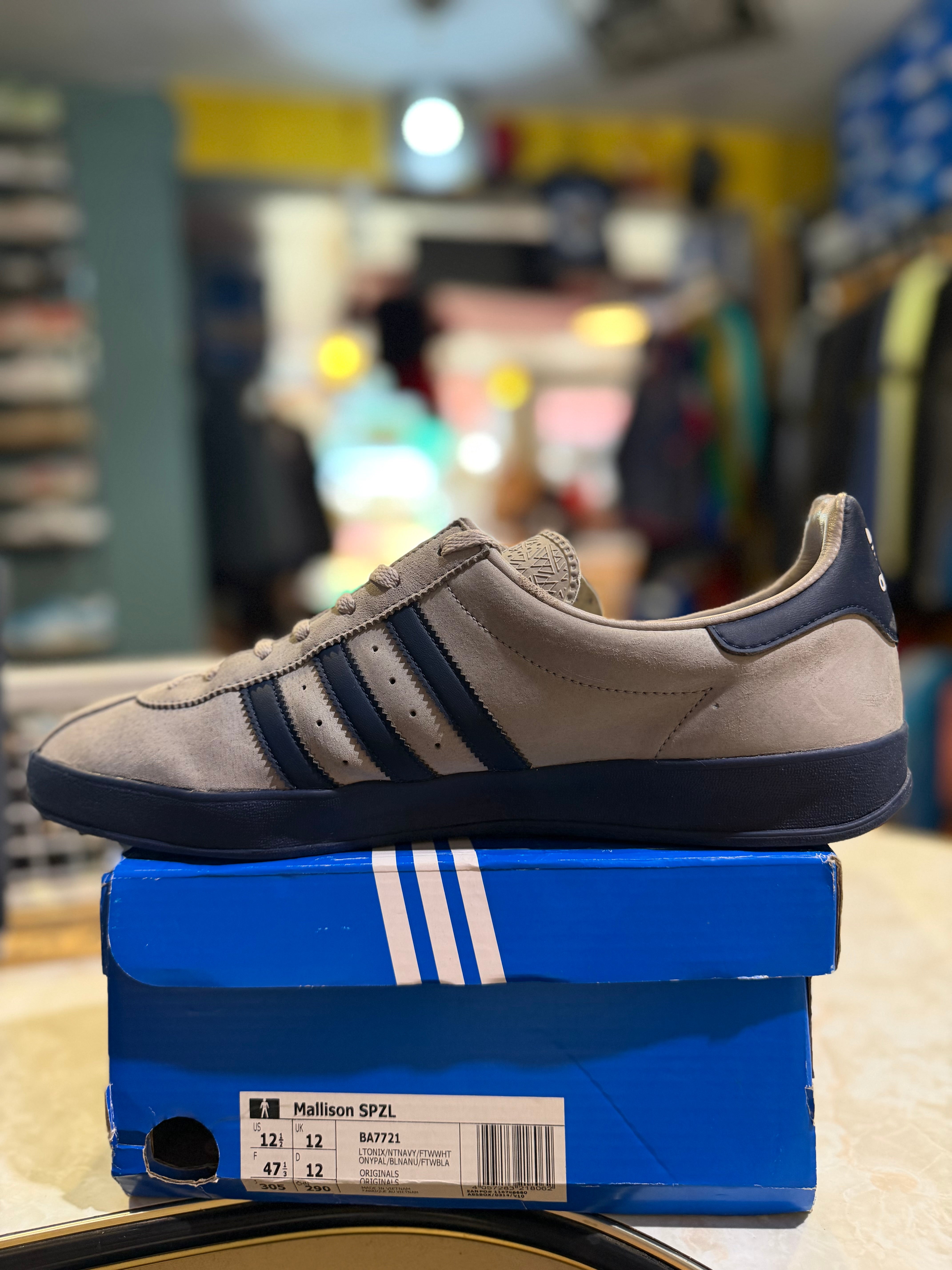 Adidas Mallison SPZL Light Onix/Night Navy BA7721 | UK 12 | 9/10