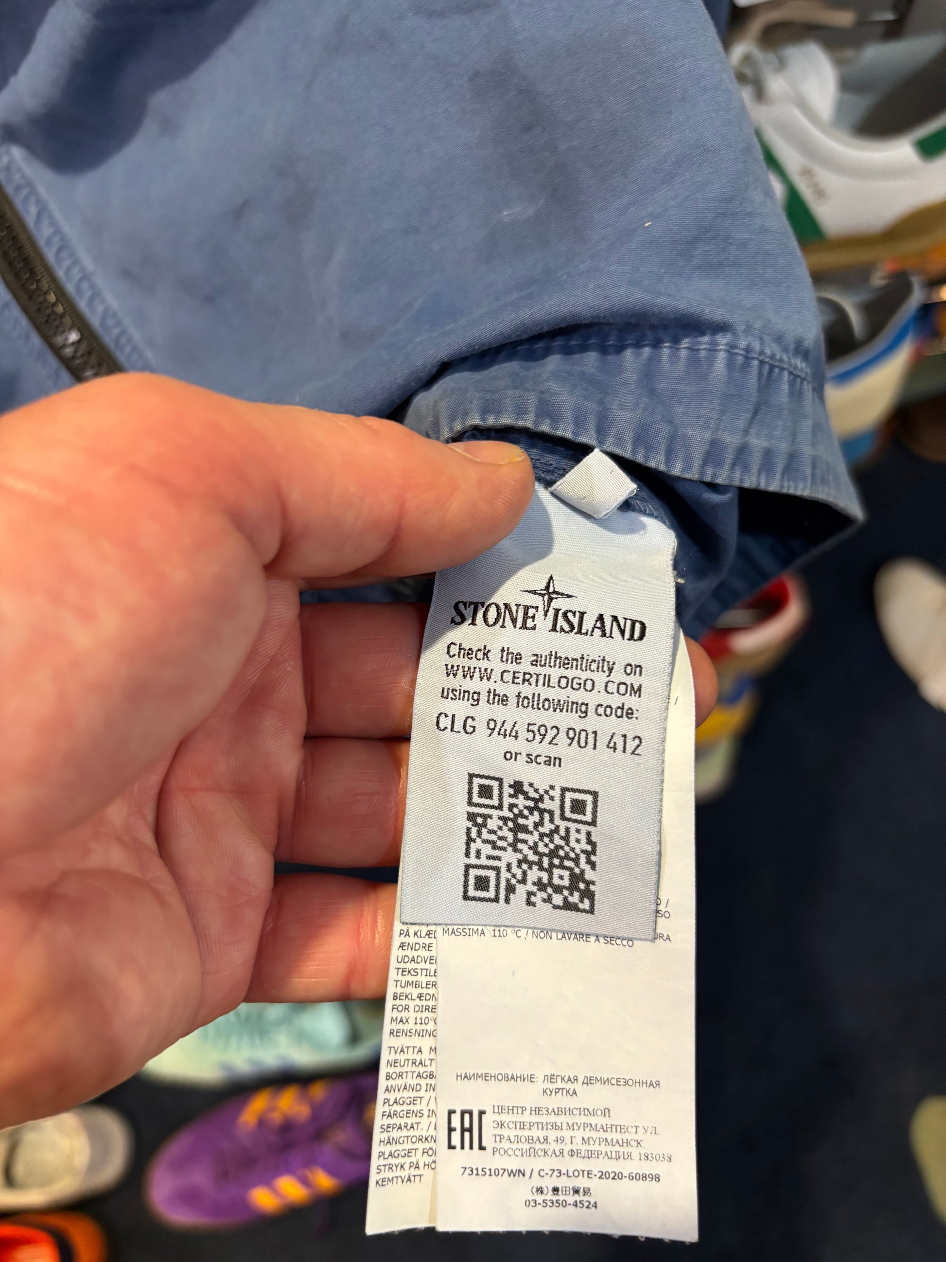 Stone Island Old Effect Zipped Cotton Overshirt Steel Blue/Avio AW20 Label 3XL (Fits XL-2XL)