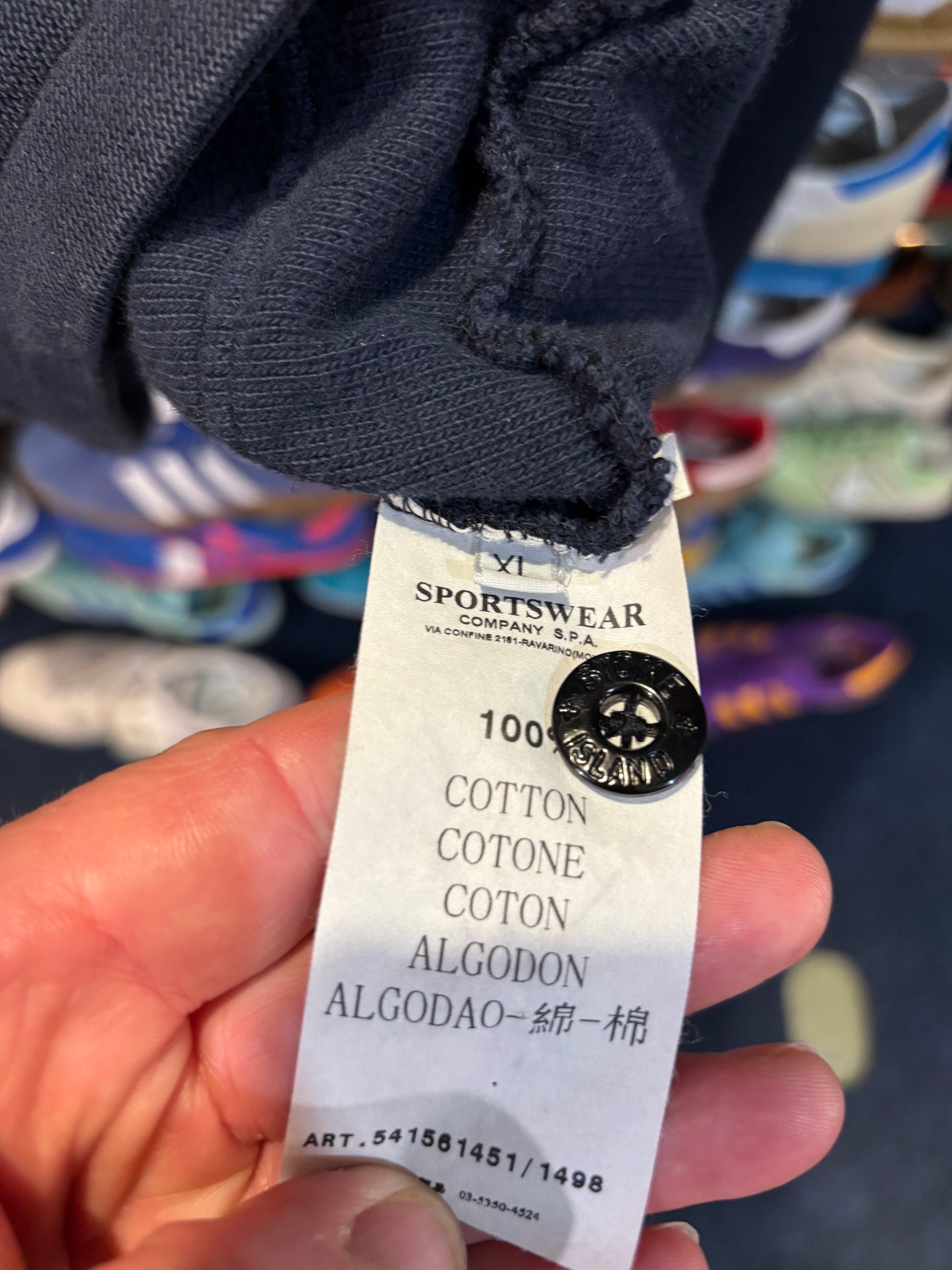 Stone Island care label - 100% Cotton, Made in Italy