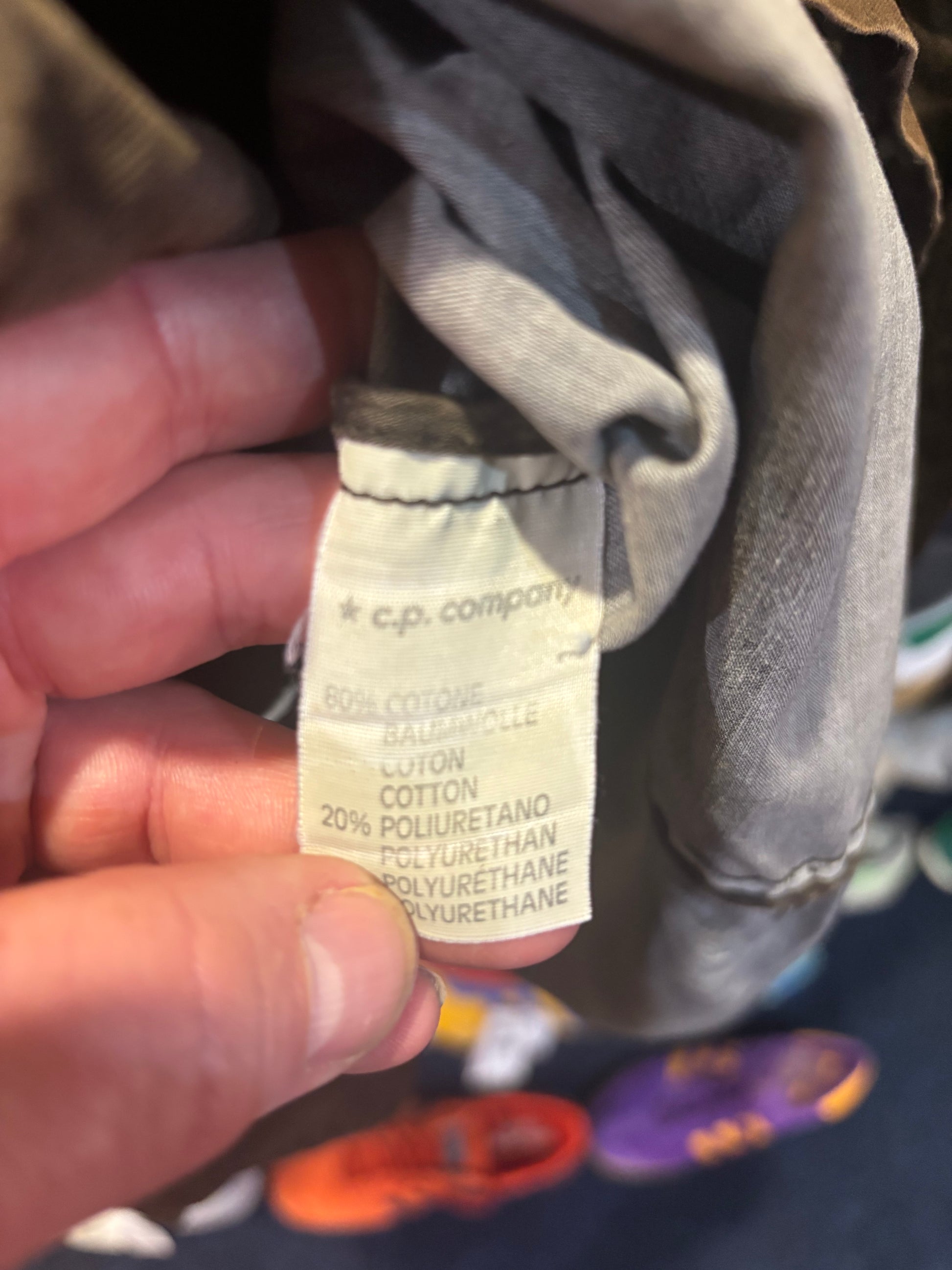 C.P. Company care label - 80% Cotton 20% Polyurethane