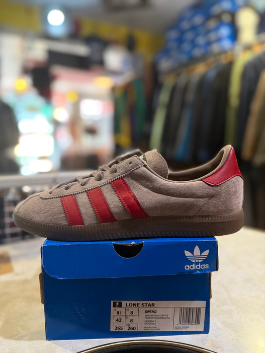 Adidas Lone Star Maroon Red White GW5762 UK 8 - side view on box