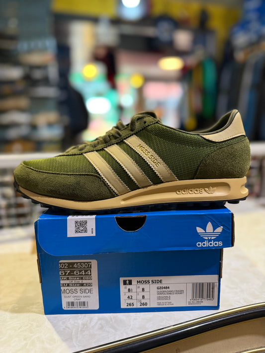 Adidas Originals Moss Side Dust Green Sand GZ0484 - Side profile on box