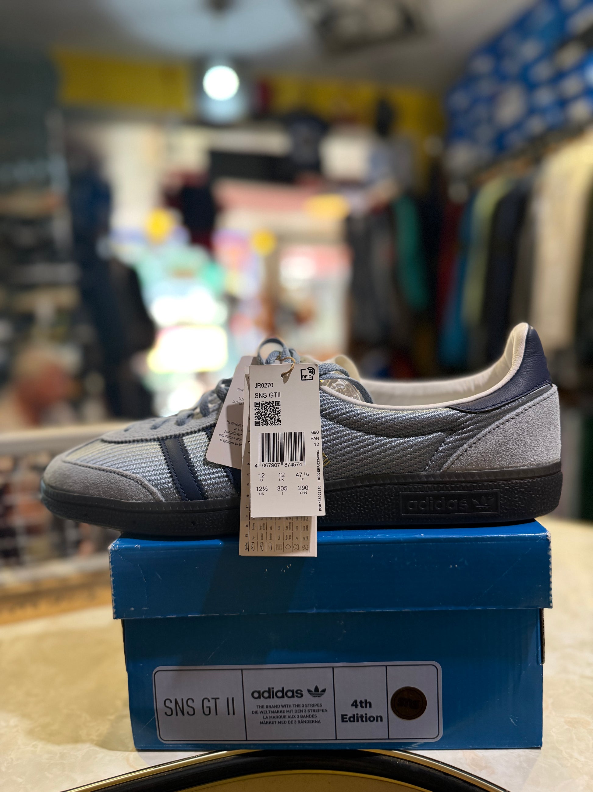Adidas SNS GT II 4th Edition Grey - Side profile with tags on box