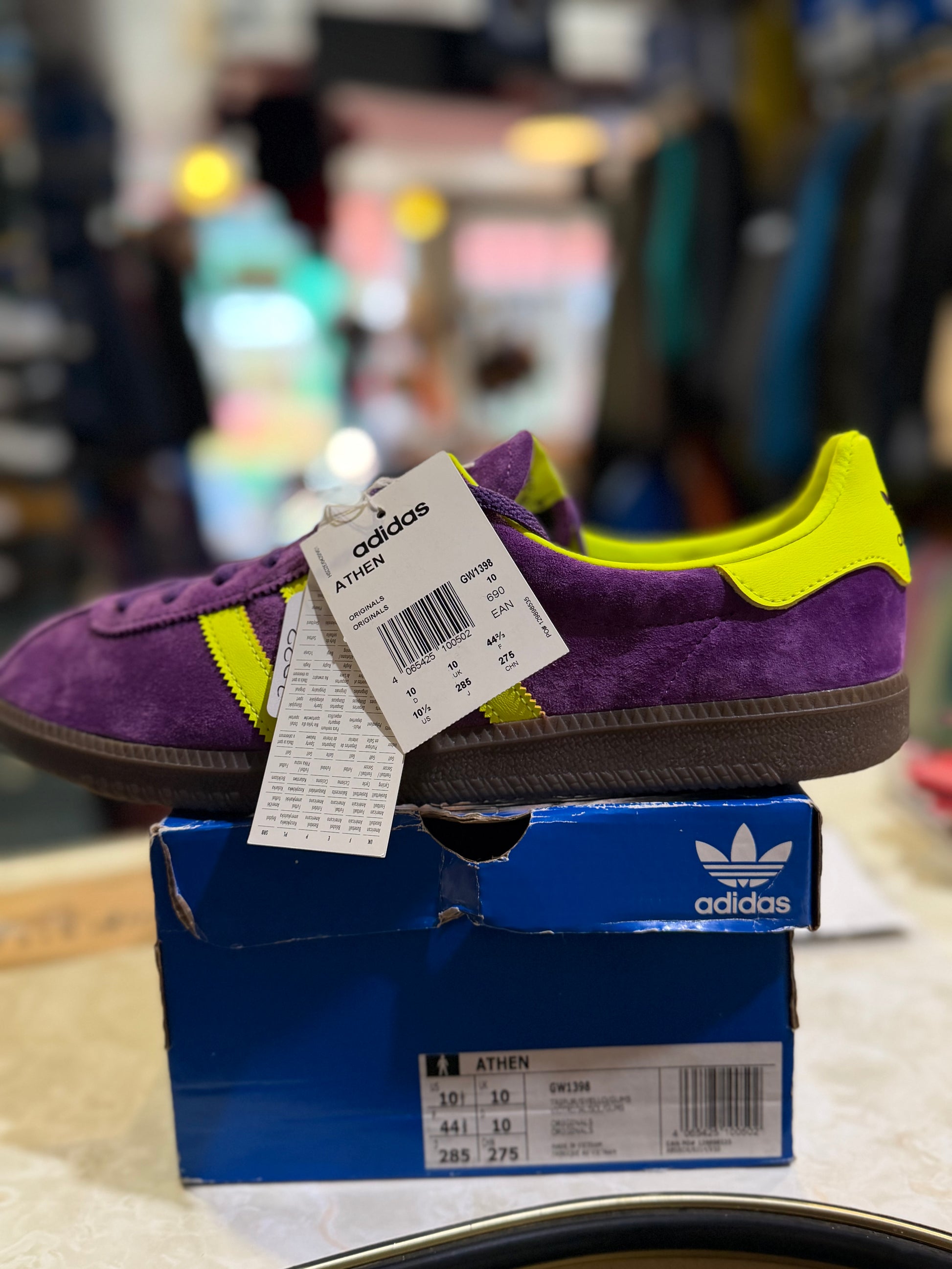 Adidas Athen GW1398 Purple Acid Yellow - with original tag on box