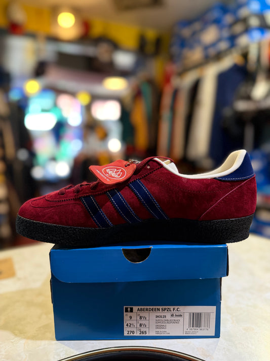 Adidas Aberdeen SPZL F.C. IH3125 burgundy navy trainer with original tags and box
