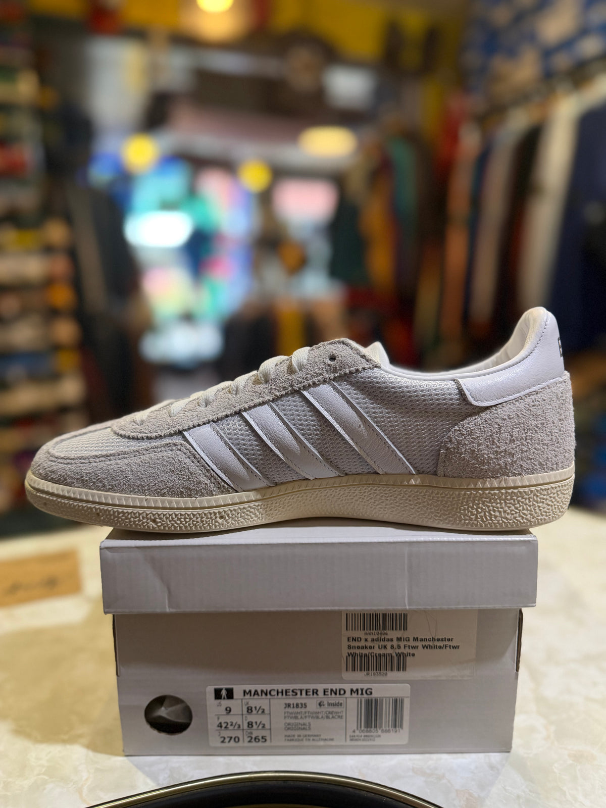 Adidas x END. Manchester END MIG heel and collaboration box