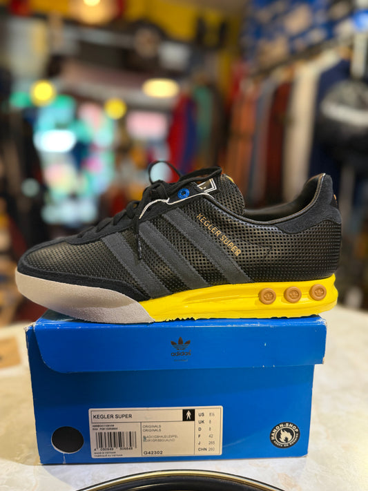 Adidas HANON Kegler Super Black Friday G42302 Black / Shale / Lempel UK 8 side view on original box