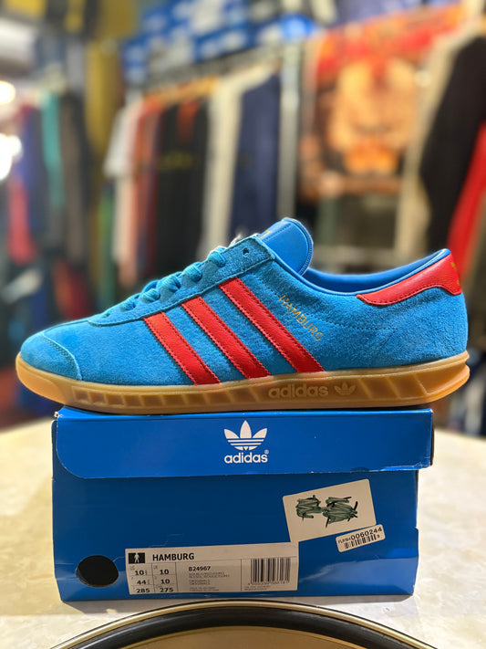 Adidas Hamburg - Solar Blue / Red / Gum- UK 10