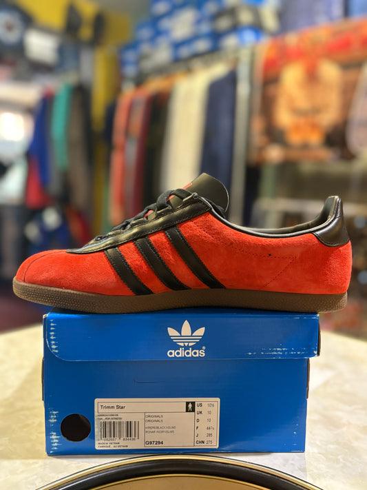 Adidas Trimm Star G97294 Hi-Res Red Black 1 Gum 5 UK 10 box label