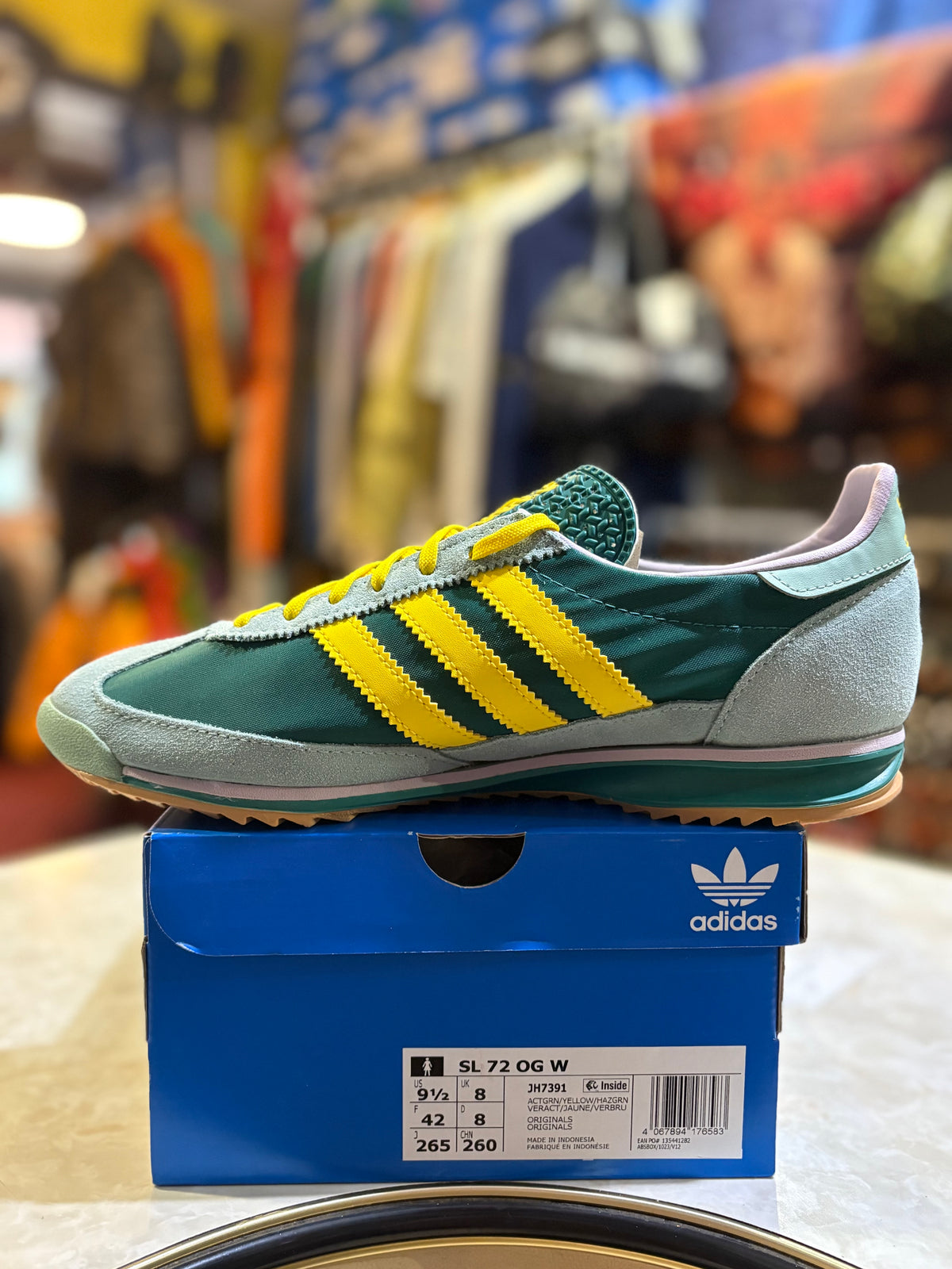Adidas SL 72 OG Womens JH7391 Active Green / Yellow / Haze Green, UK 8
