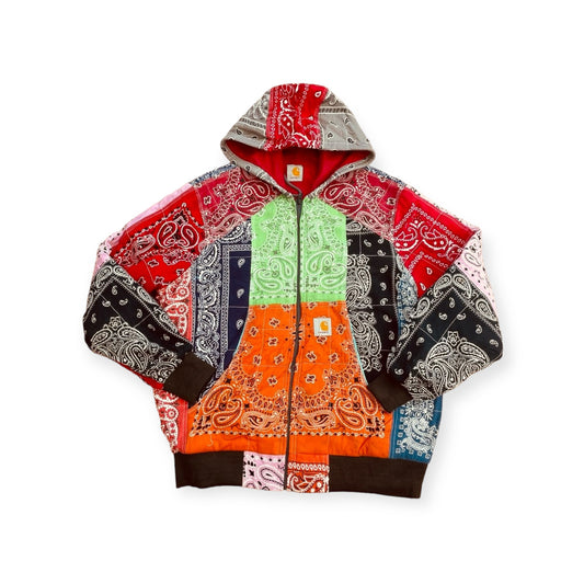 Reworked Multi-Coloured Hooded Jacket
