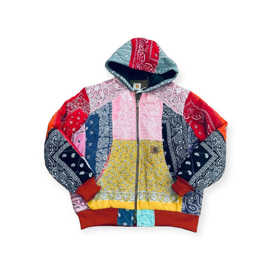 Reworked Multi-Coloured Hooded Jacket