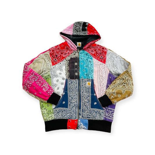 Reworked Multi-Coloured Hooded Jacket