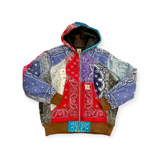 Reworked Multi-Coloured Hooded Jacket