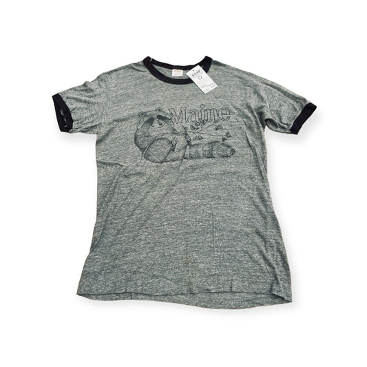 Maine Vintage 1980s Raccoon Design T-Shirt