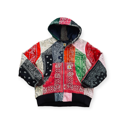 Reworked Multi-Coloured Hooded Jacket