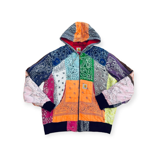 Reworked Multi-Coloured Hooded Jacket