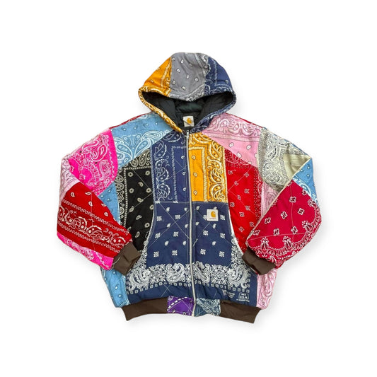 Reworked Multi-Coloured Hooded Jacket