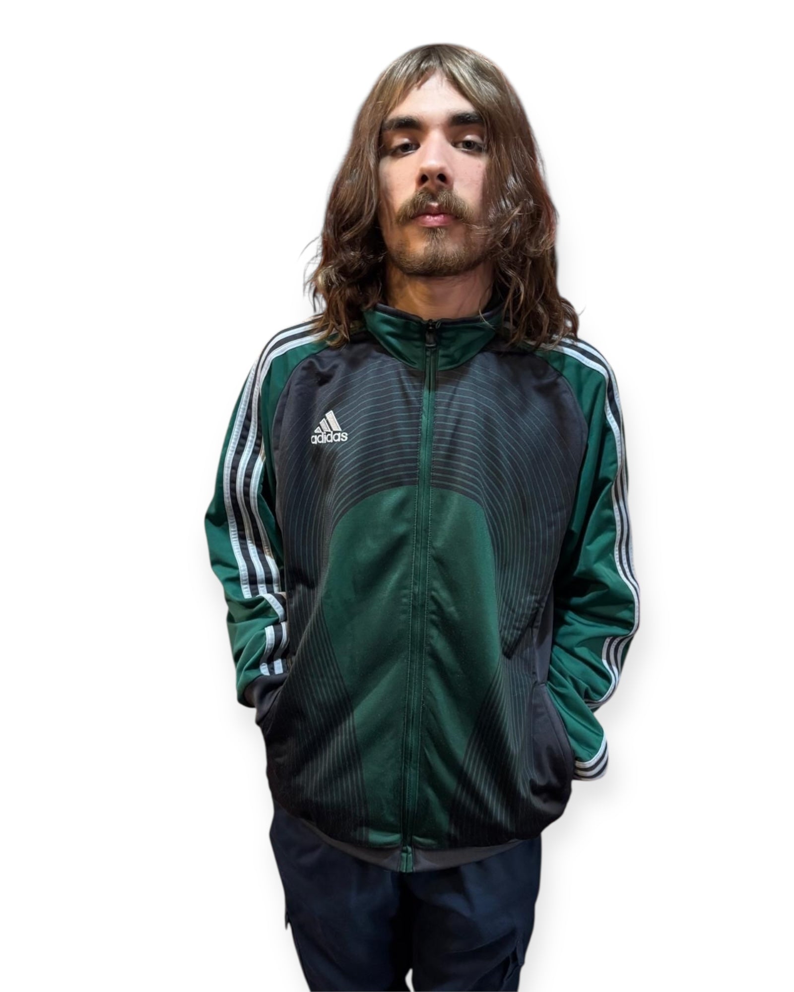 Adidas Track Jacket - Green/Black/Grey