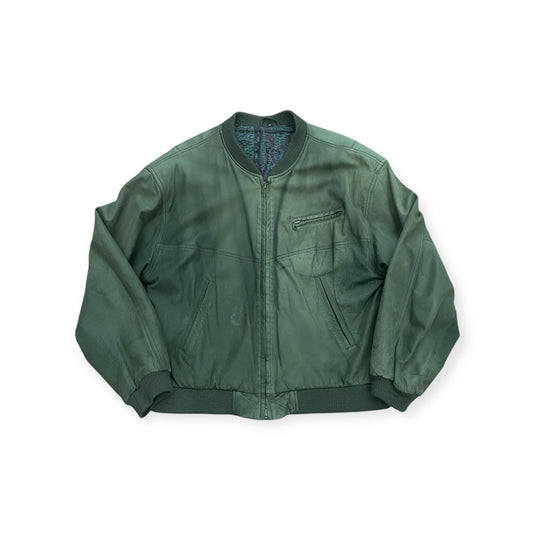 90's Leather Bomber Jacket