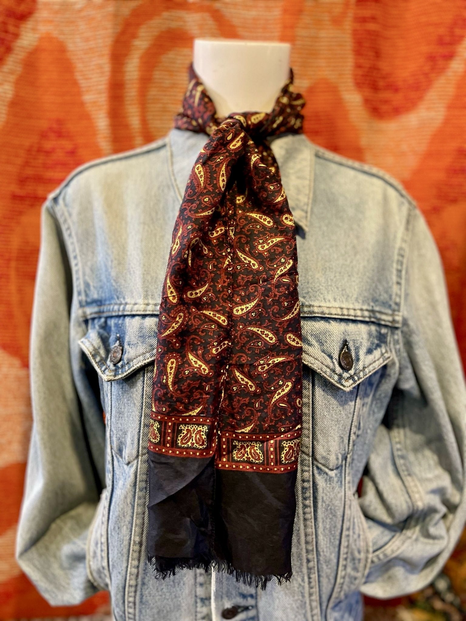 Vintage Paisley Silk Scarf