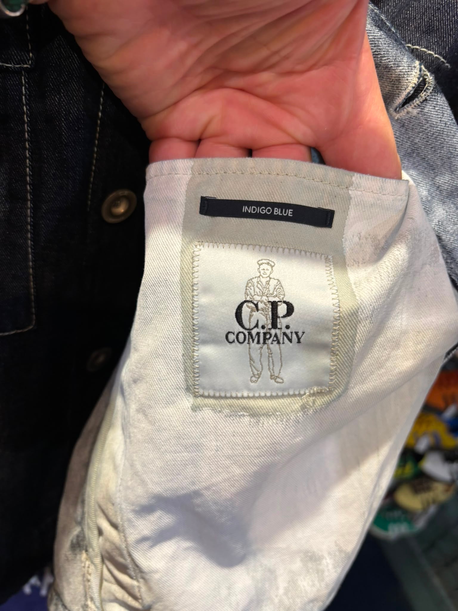 C.P. Company Denim Jacket Indigo Blue - Label