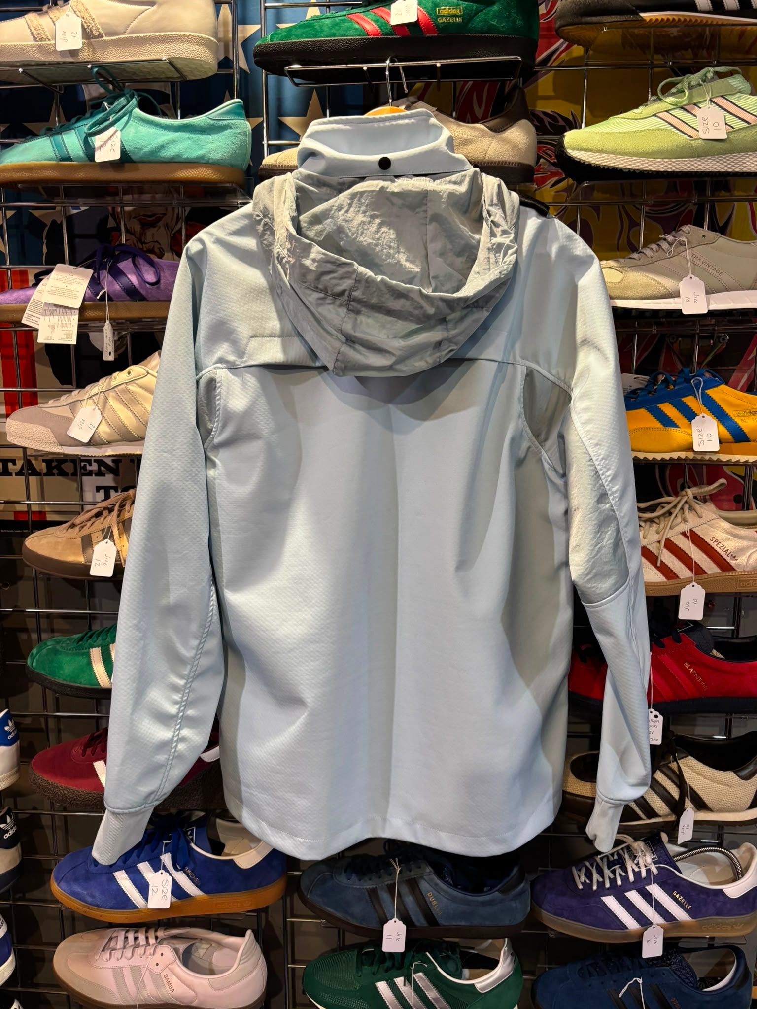 C.P. Company Mixed Fabric Hooded Jacket Ice Blue - Back