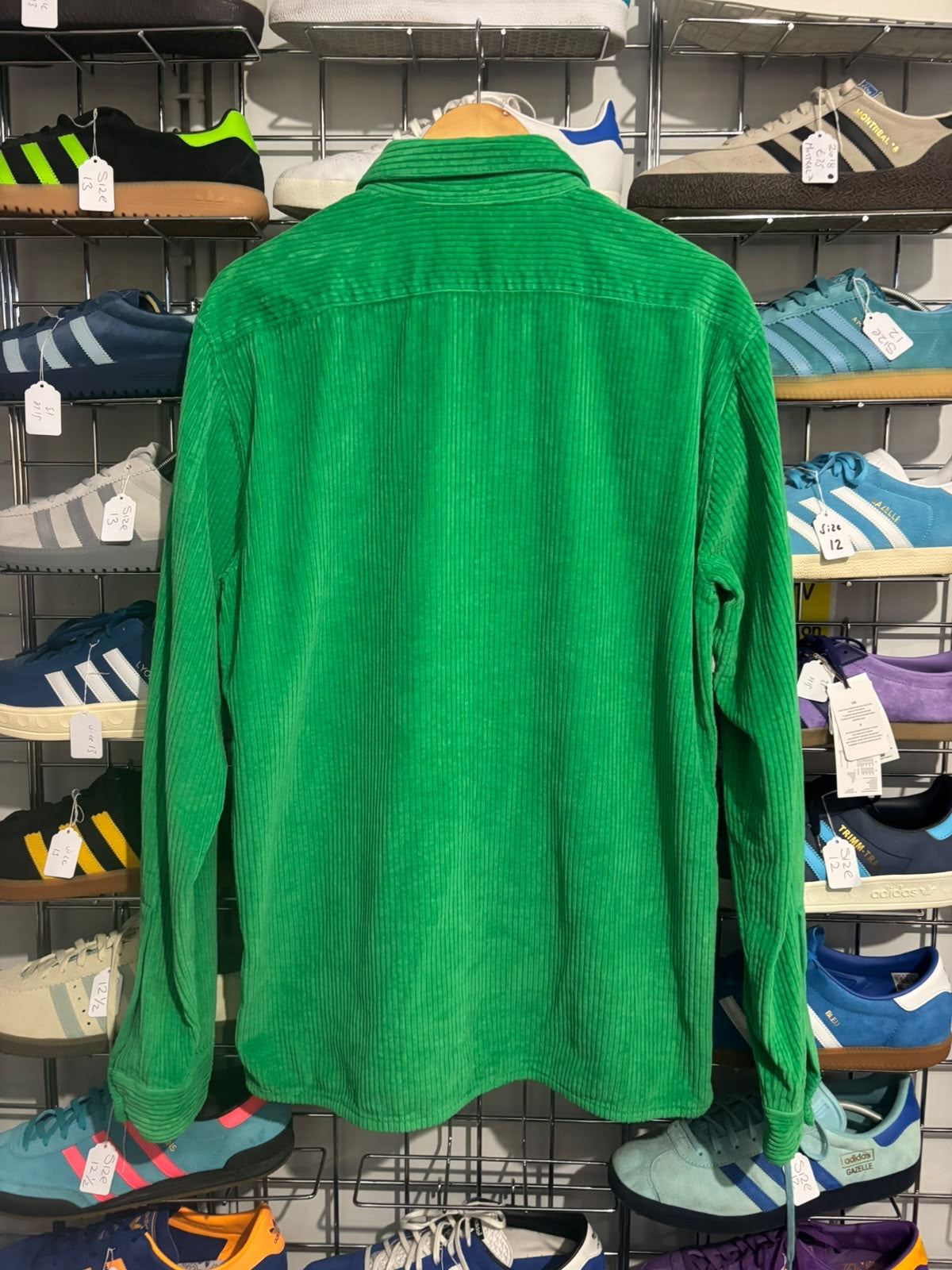 Stone Island green corduroy overshirt back