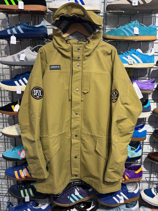 adidas Spezial Barrowland khaki parka, front view