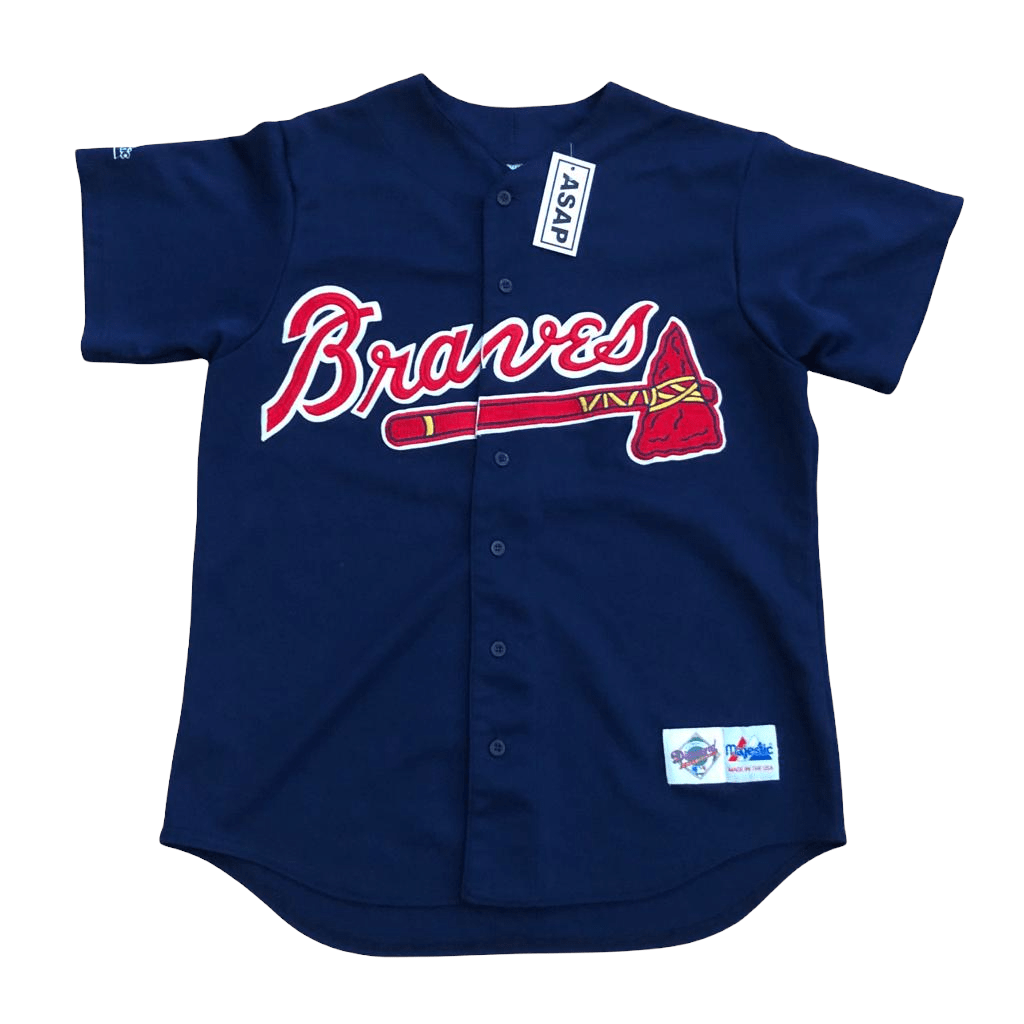 Atlanta Braves Shirt Men Large Adult Blue MLB Baseball Vintage 90s  Turtleneck