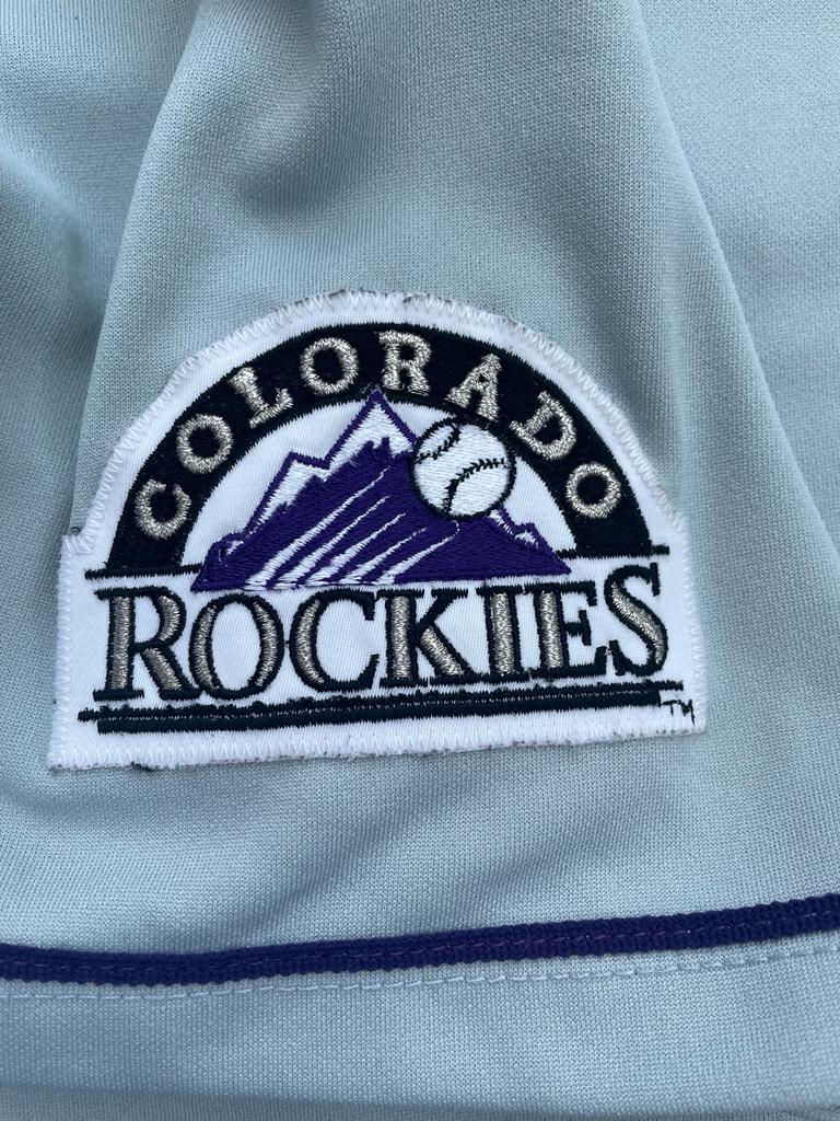 Vintage 90s Russell Athletic Pinstriped Colorado Rockies Baseball Jersey Sz M/L