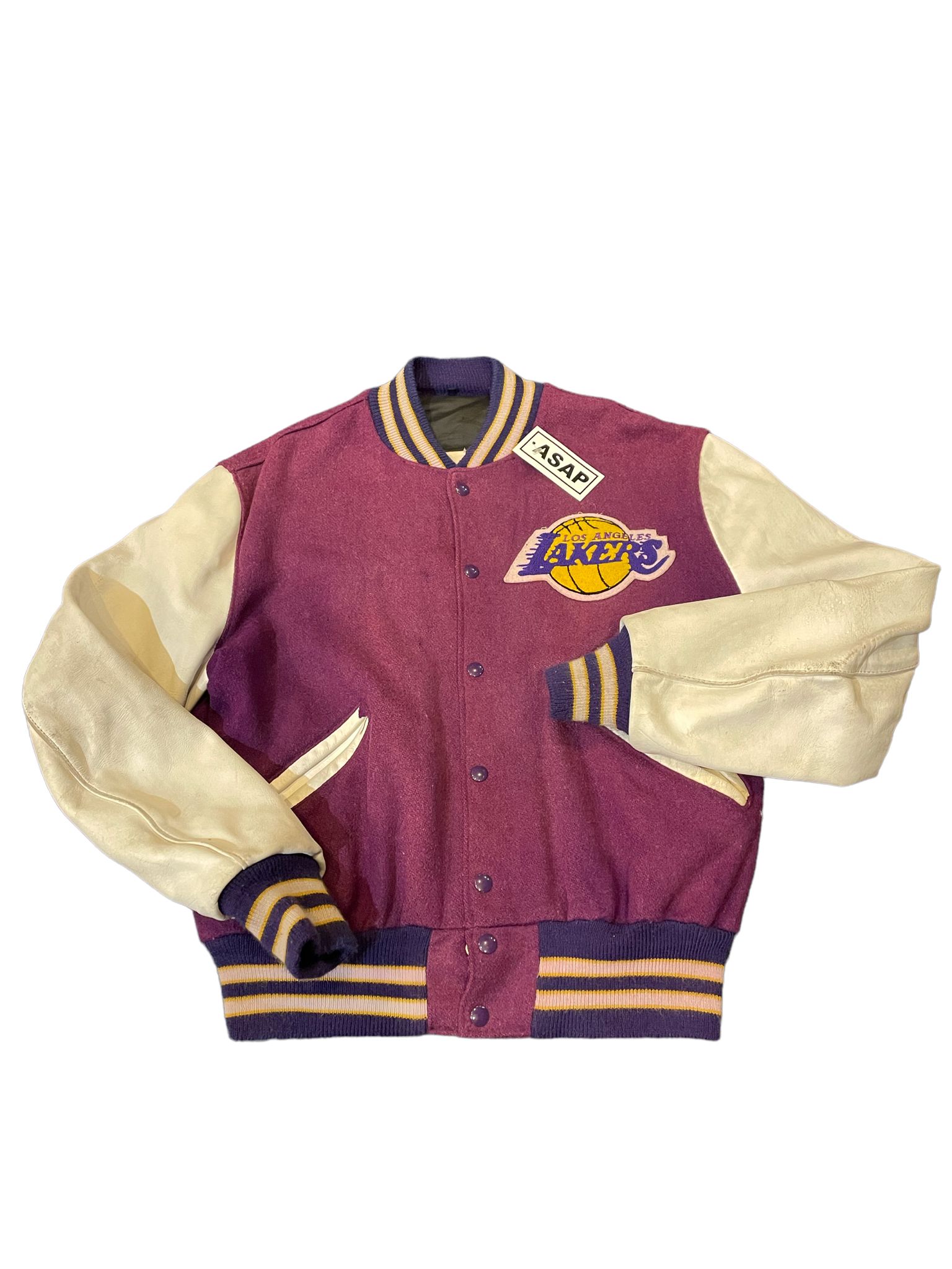 vintage lakers letterman jacket